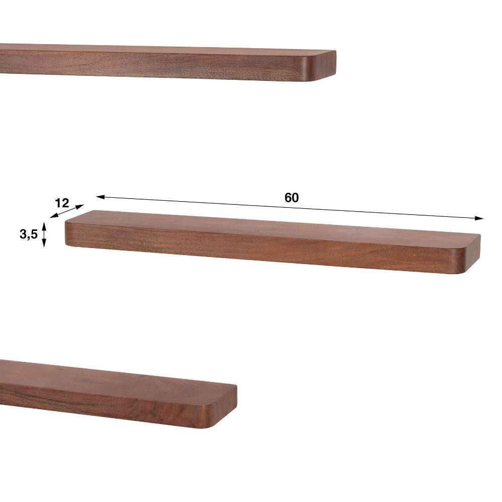 Wandregale Odrato 60 cm breit aus Akazie Massivholz (3er Set)