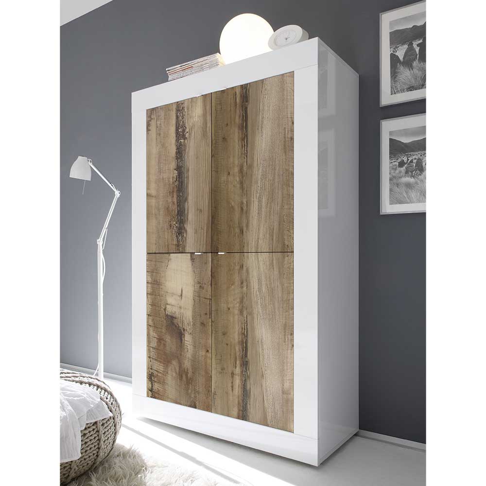Wohnzimmerschrank Yuelva mit 4 Drehtüren in modernem Design