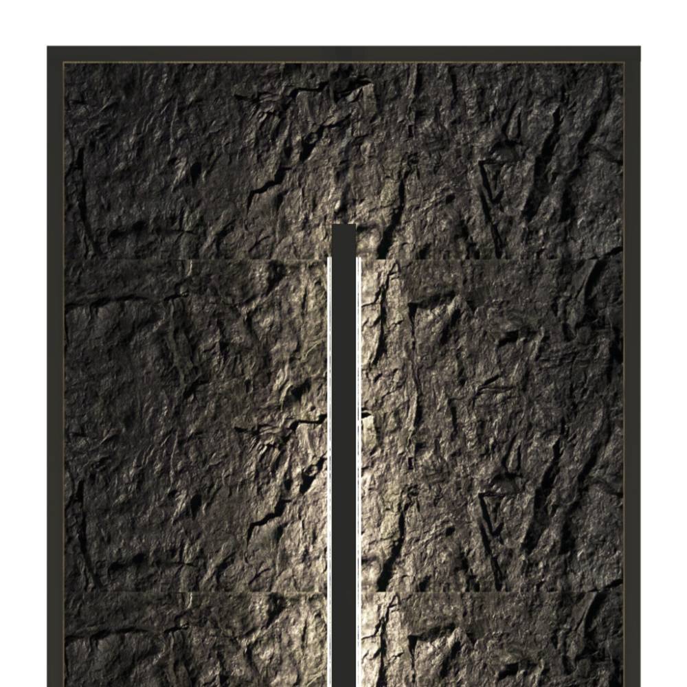 Wohnzimmereinrichtung Ostoro in Wildeiche Bianco 243 cm hoch (zweiteilig)