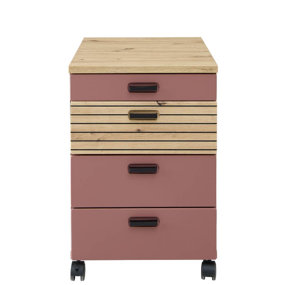 Schreibtisch Container Oyal in Altrosa 66 cm hoch