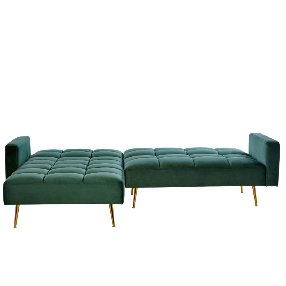 Ecksofa Glamour aus Samt mit aufwendigen Steppungen