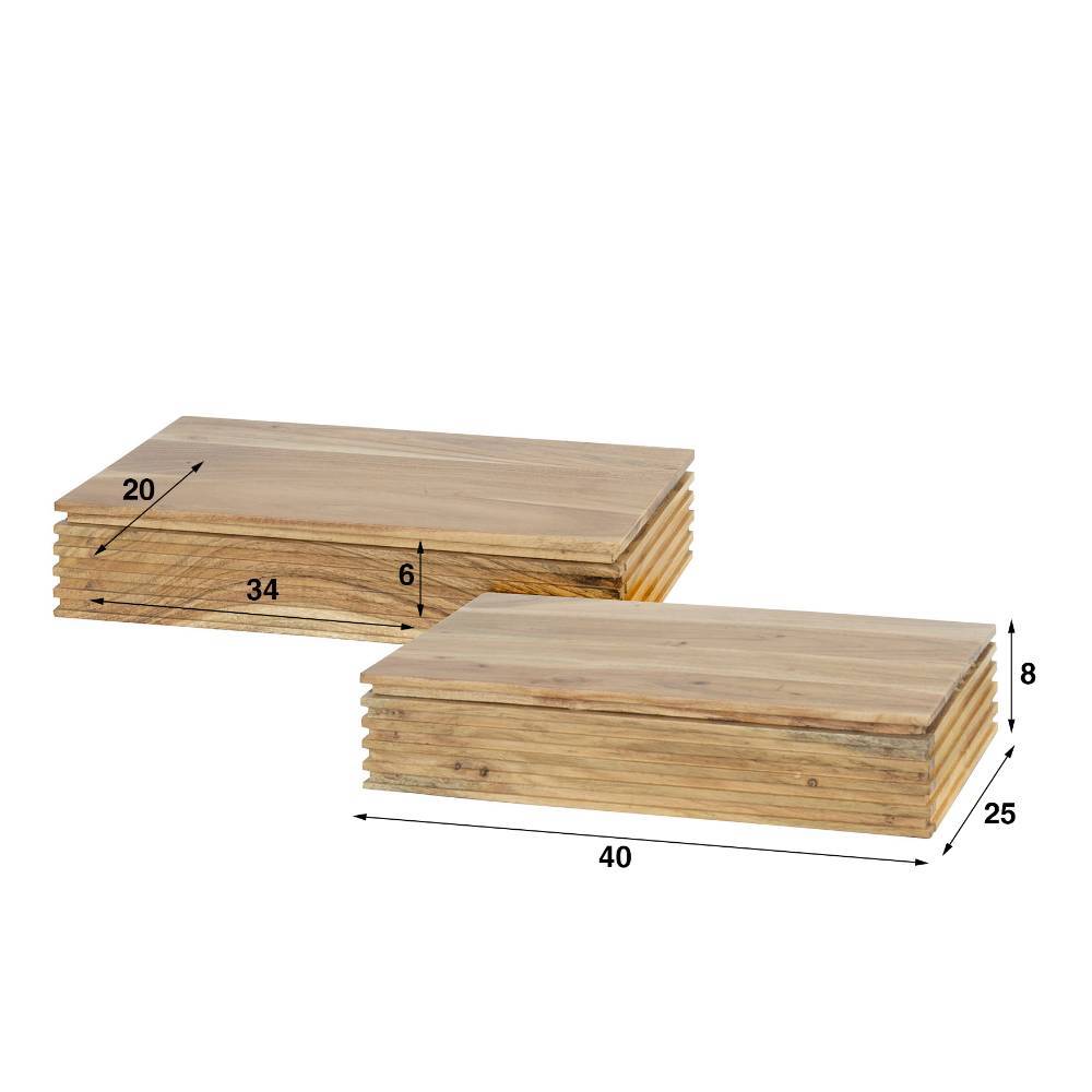 Nachtkonsolen Myno aus Akazie Massivholz 40 cm breit (zweiteilig)