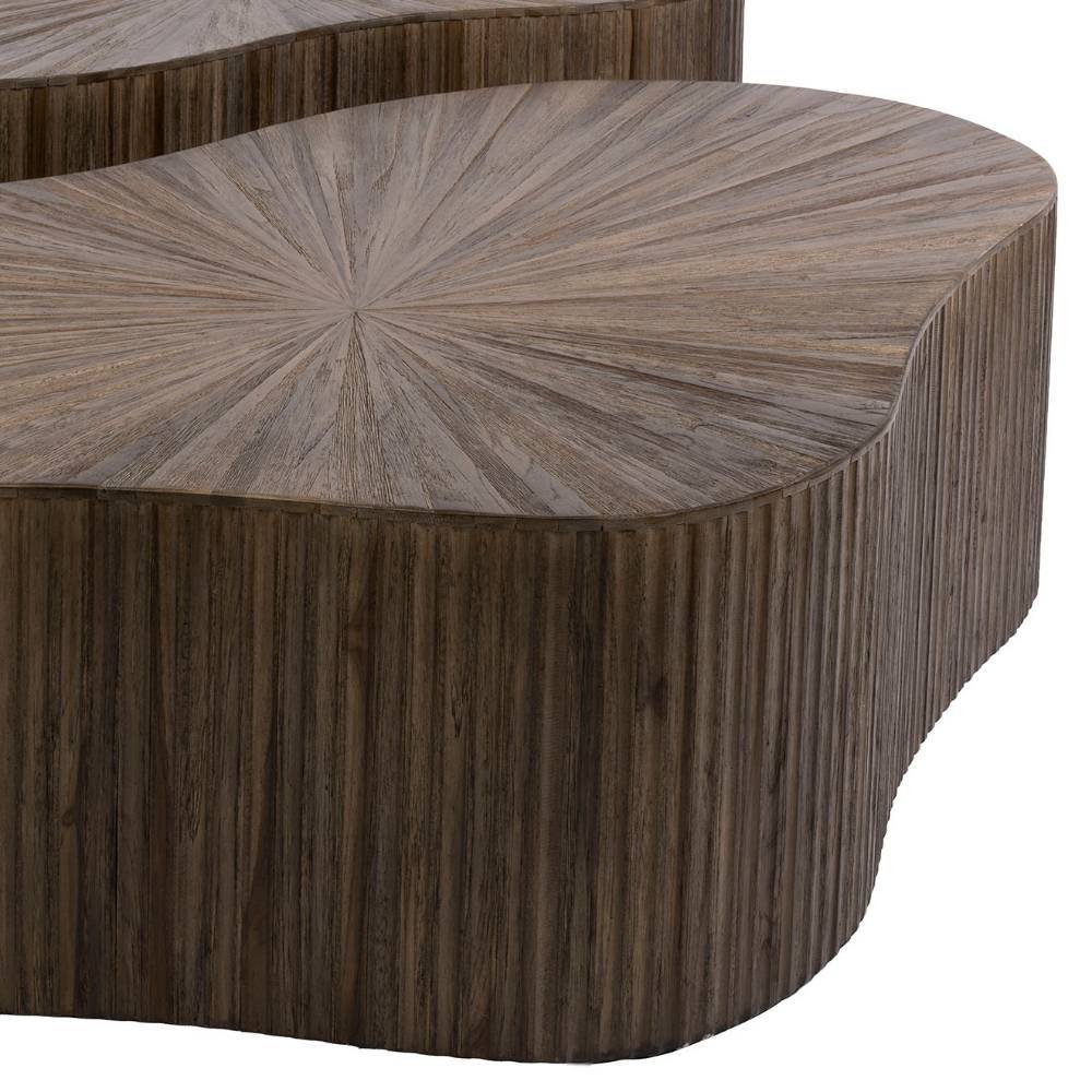 Designercouchtische Figureras in organischer Form - Dunkelbraun (zweiteilig)