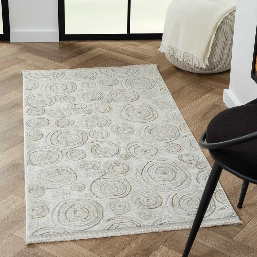 Moderner Struktur Teppich Vernazza in Cremefarben und Beige