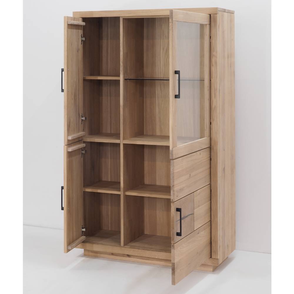 Vitrinenschrank Artjes in Eiche Bianco geölt