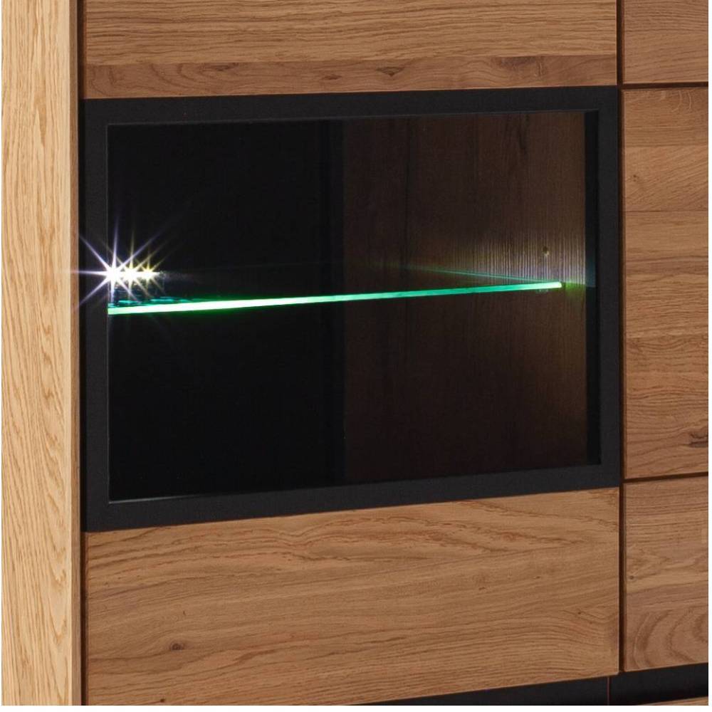 Wohnzimmer Highboard Sisam 130 cm hoch mit Glastür links