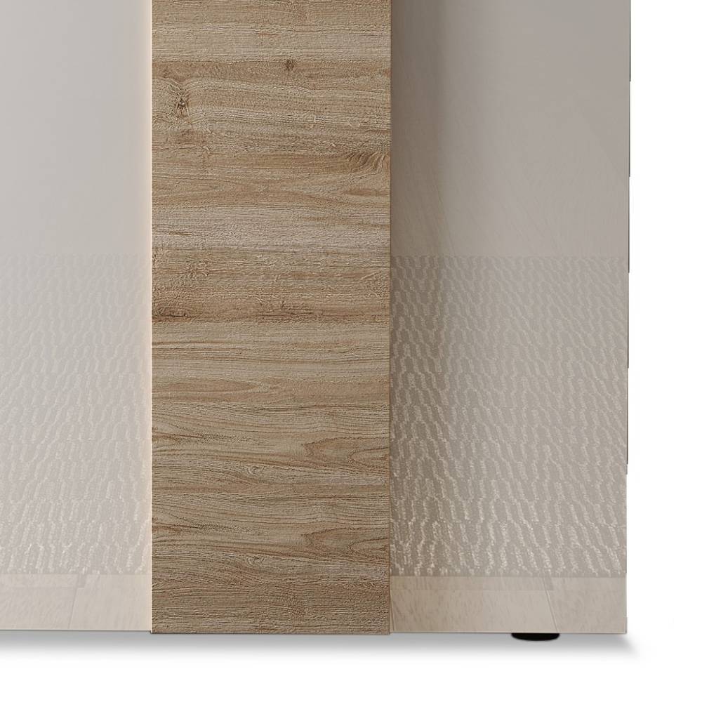 Highboard Eight in Weiß und Wildeichefarben