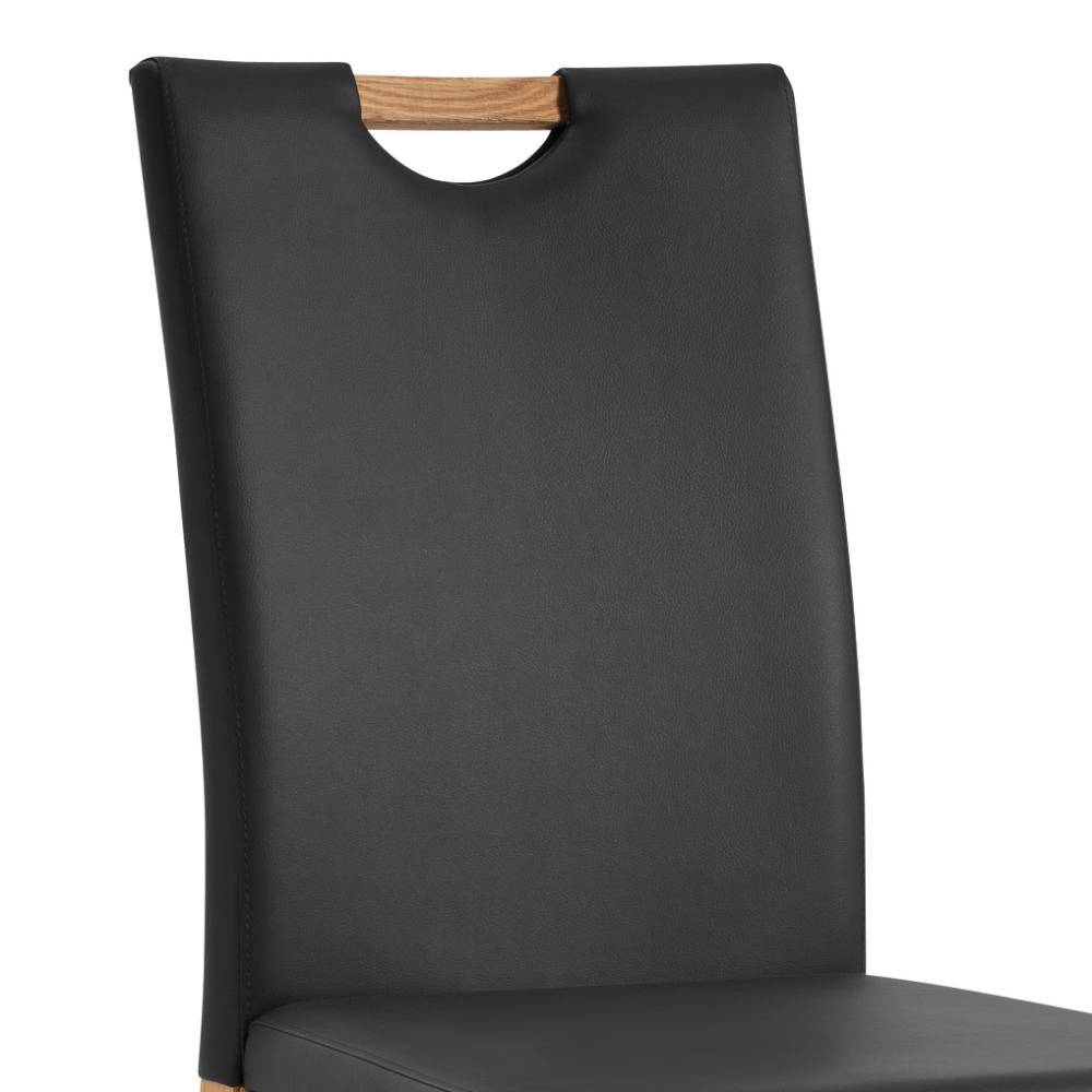 Polsterstuhl Esszimmer Eleore aus Kunstleder und Wildeiche Massivholz (2er Set)