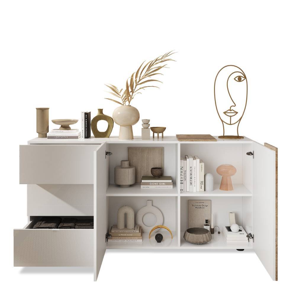 Esszimmersideboard Eight Hochglanz mit drei Schubladen