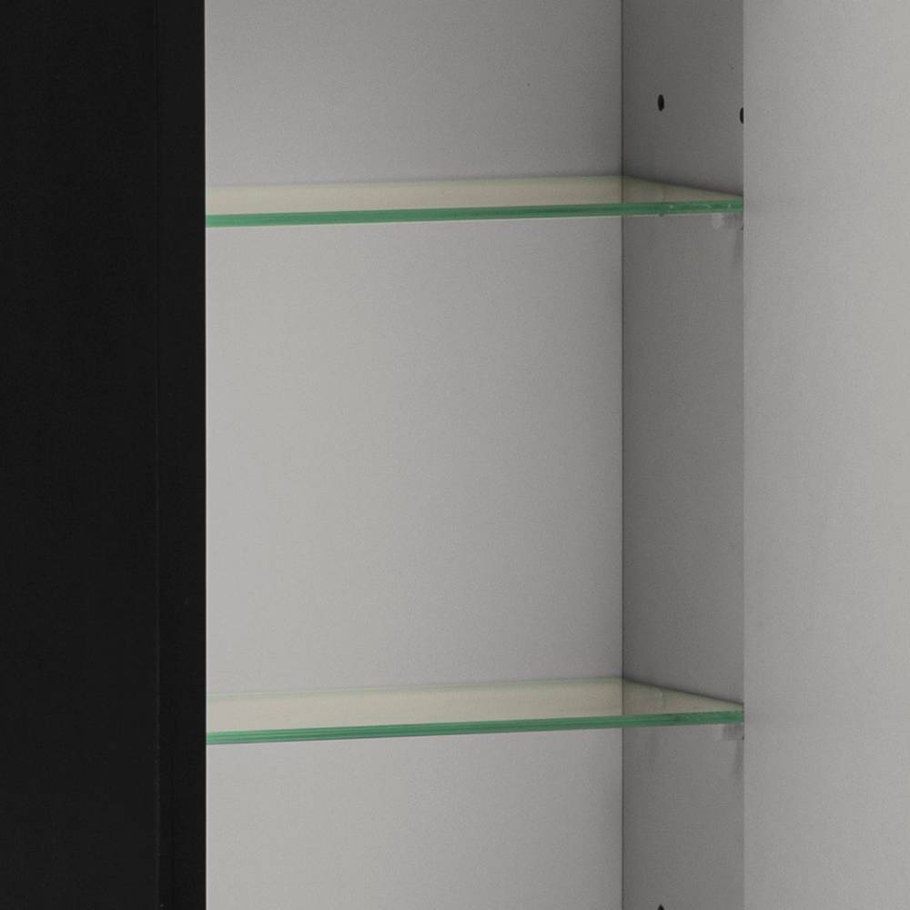 Badspiegelschrank Malte in Schwarz mit LED Beleuchtung