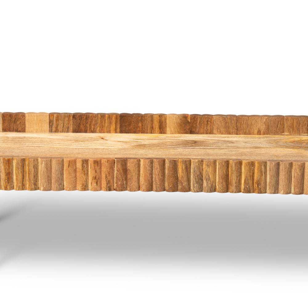 Konsolentisch Milly in ovaler Form mit Glasplatte
