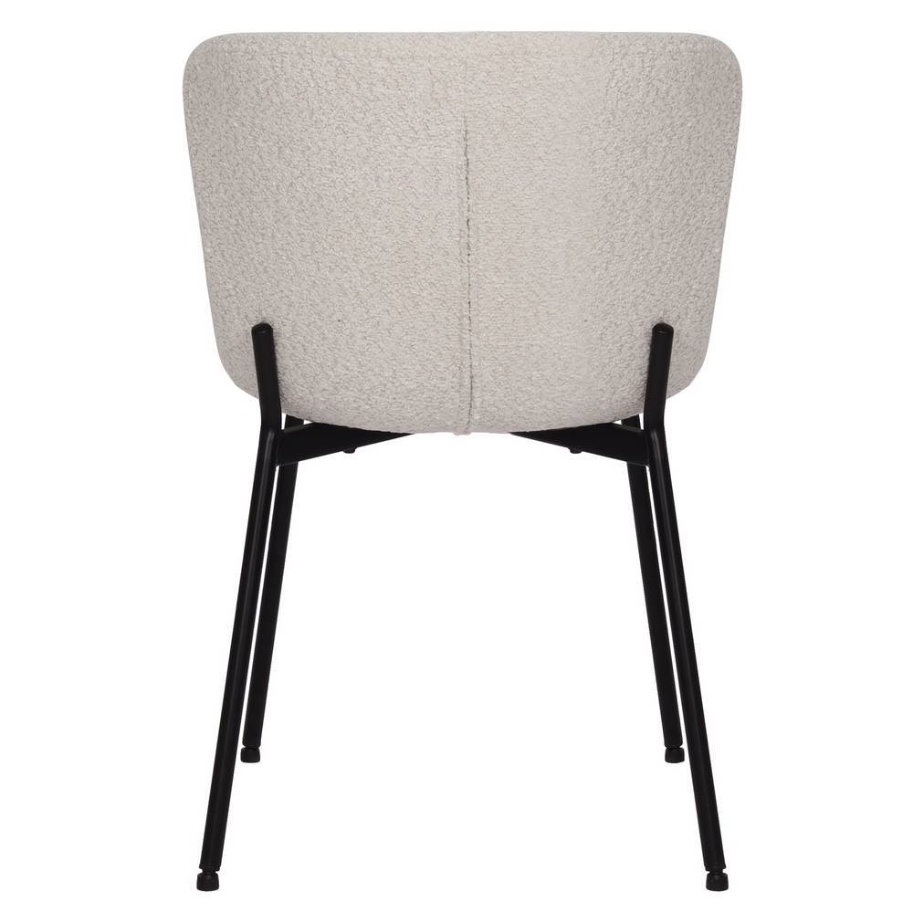 Polsterstuhl Esszimmer Adeira aus Boucle Stoff mit Gestell aus Metall (2er Set)