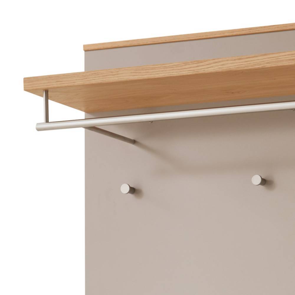 Garderobenpaneel Frasyn in Taupe mit 5 Kleiderhaken