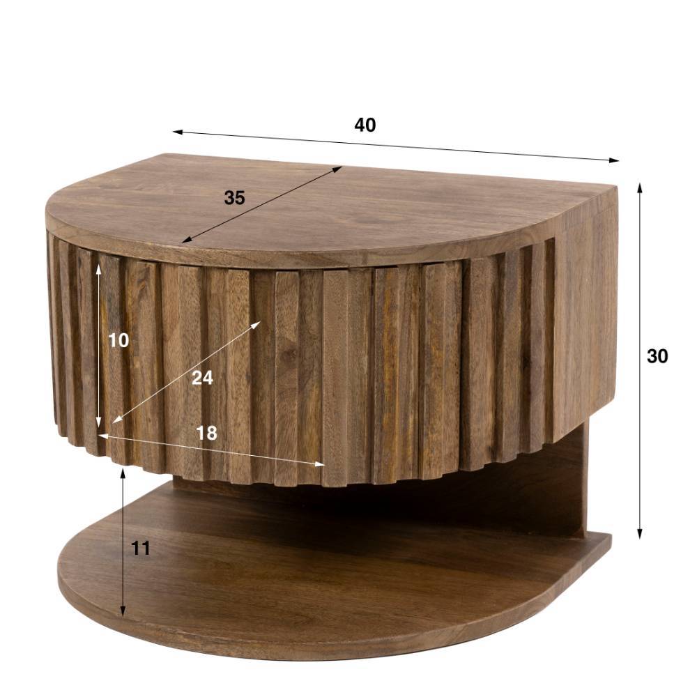 Nachtkonsole Teshion in modernem Design für die Wandmontage