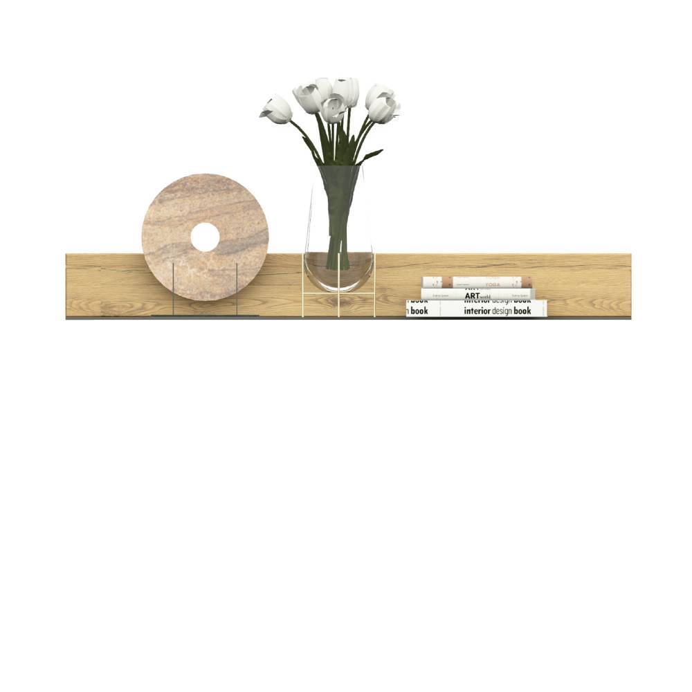 Wohnwand modern Ostoro in Wildeiche Bianco 206 cm hoch (dreiteilig)