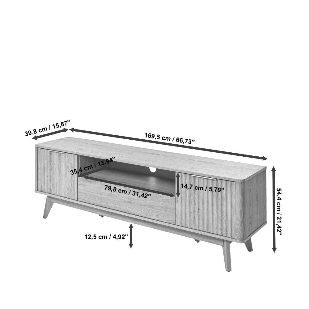 TV Lowboard Timur mit einem offenen Gerätefach 170 cm breit