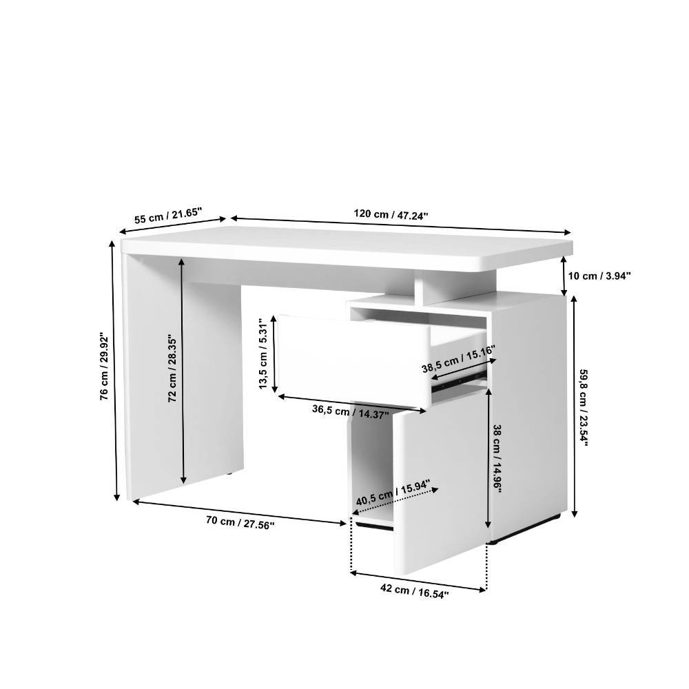 Designschreibtisch Lorossa in Walnussfarben 120 cm breit
