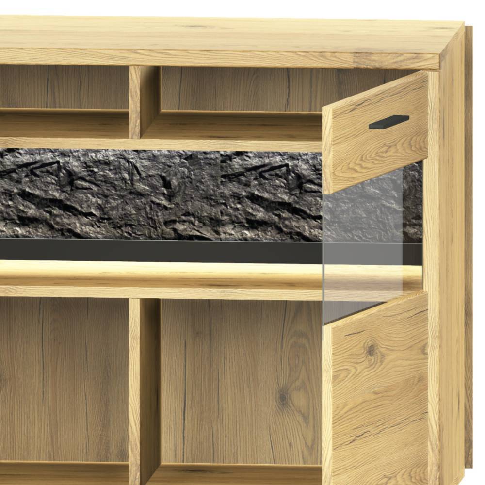Esszimmermöbel Ostoro in Wildeiche Bianco in modernem Design (zweiteilig)