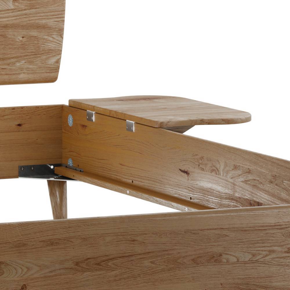 Massivholzbett Ovidiu aus Wildeiche Massivholz in modernem Design