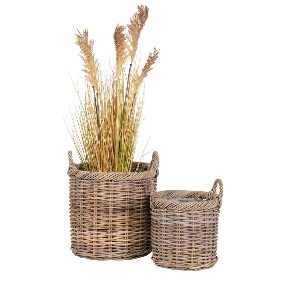 Korbset Kubu Rattan Kubra im Landhausstil rund (zweiteilig)