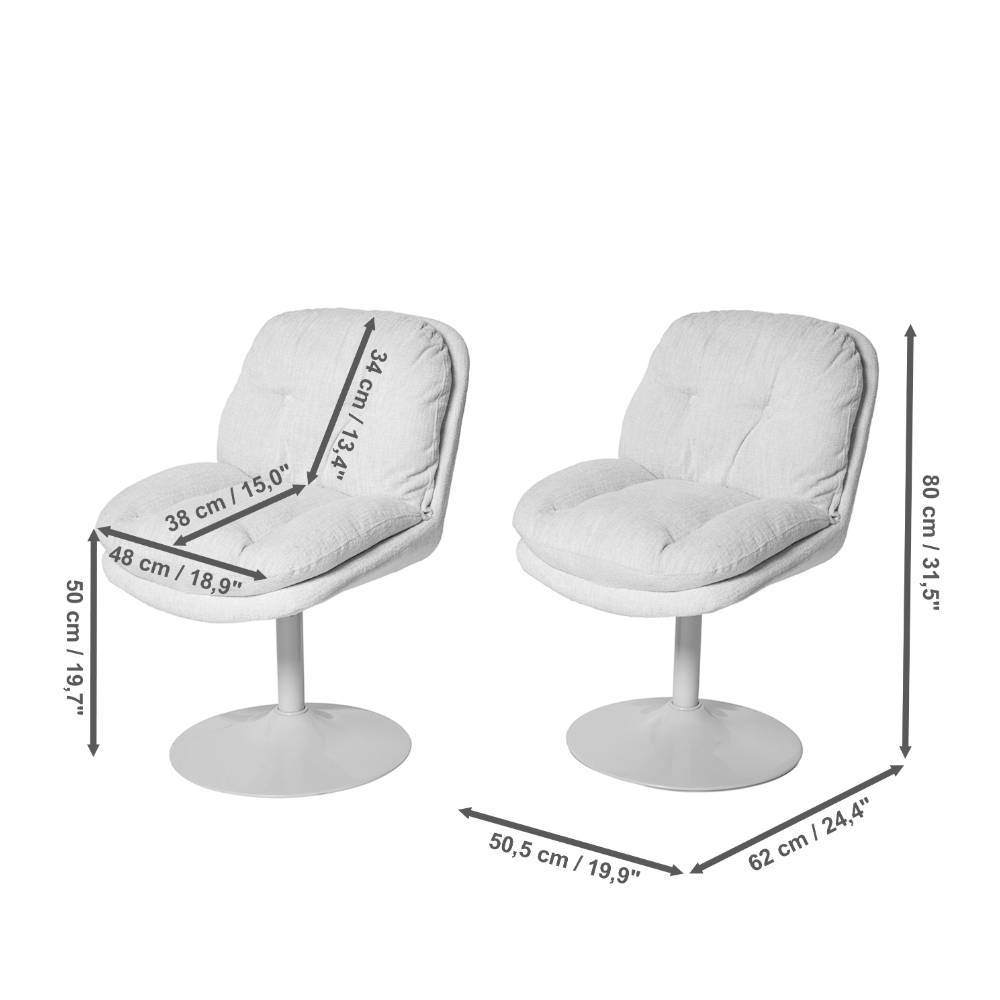 Lounge Sessel Scijara in Grau mit Gestell aus Metall (2er Set)