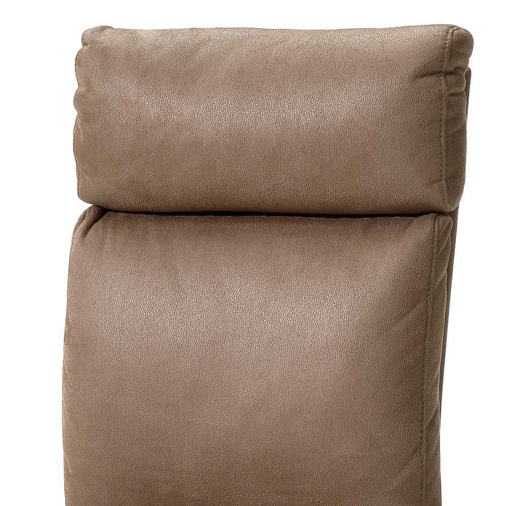Schwingstuhl Ovidiu in Beige gepolstert Edelstahl (2er Set)