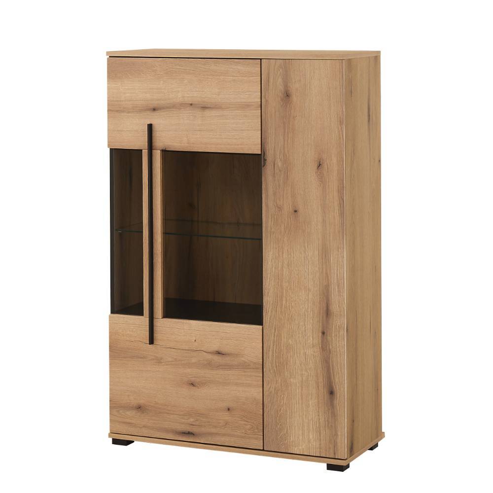 Anbauwand Cemutra in modernem Design - Eichefarben (vierteilig)