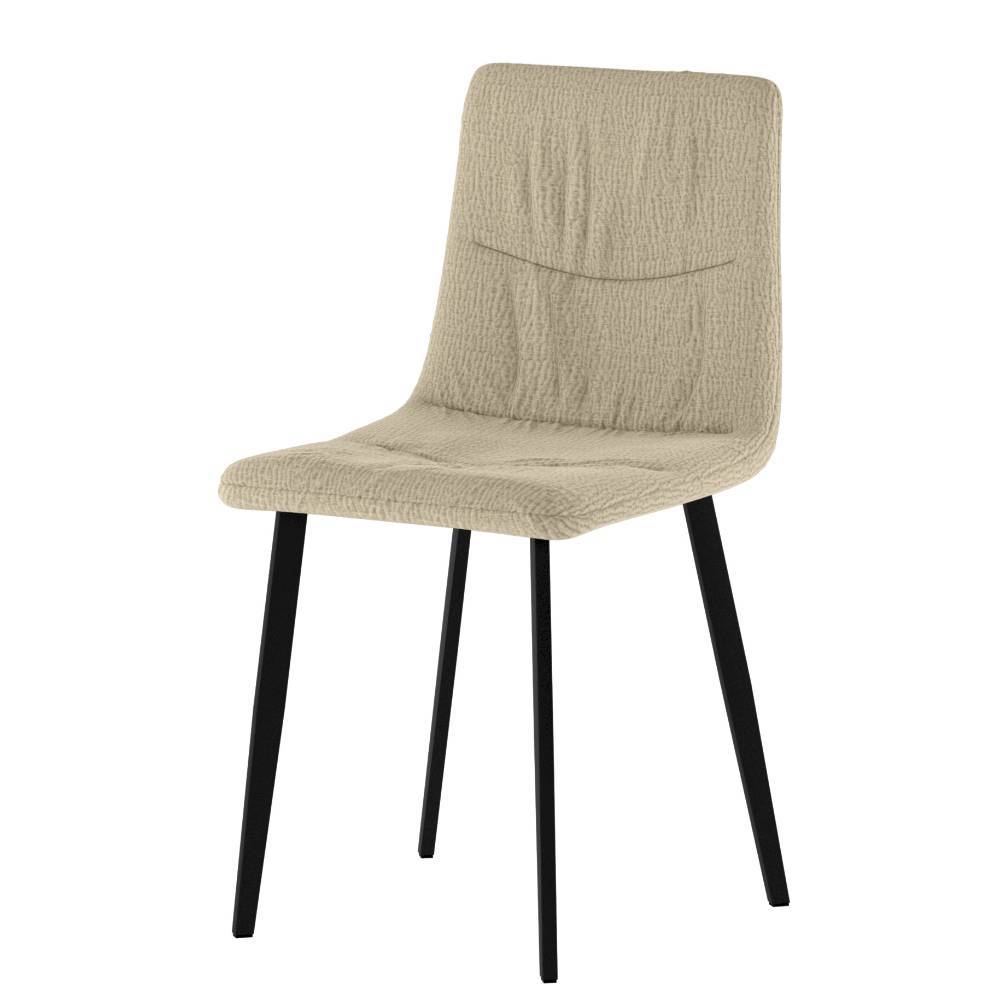 Esszimmerstuhl Madhu in Beige aus Strukturstoff (4er Set)