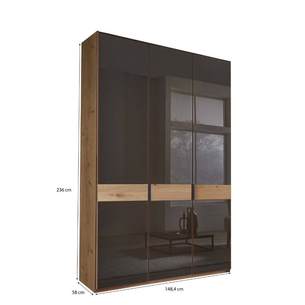 Moderner Schlafzimmerschrank Merkur mit Drehtüren 149 cm breit