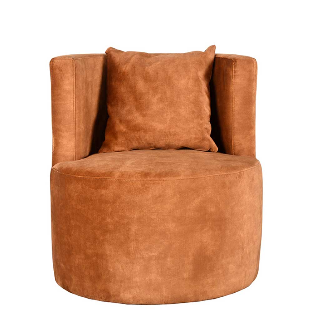Polstersessel Piezara aus Velours in Ocker