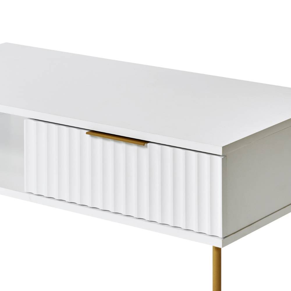Sofatisch Bryan in Weiß und Goldfarben