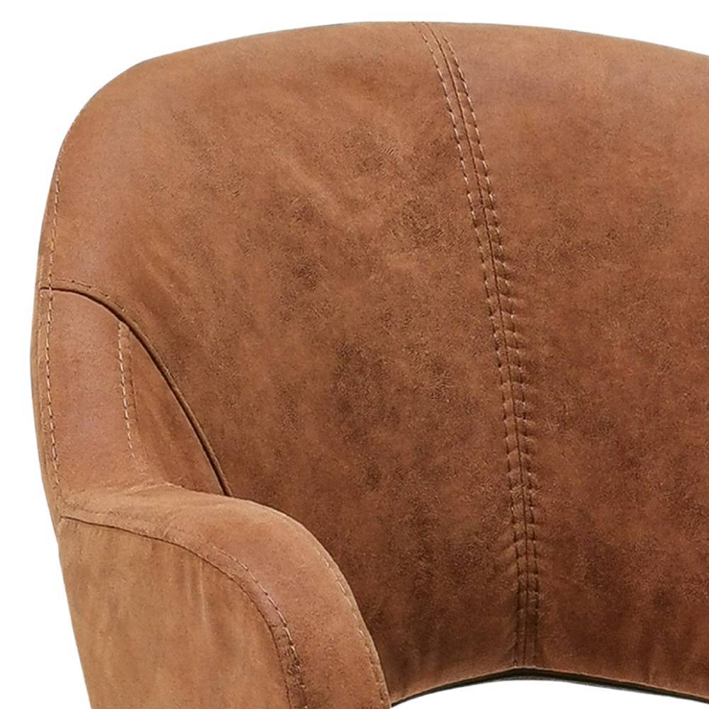 Armlehnenstuhl Enya aus Microfaser in Cognac Braun