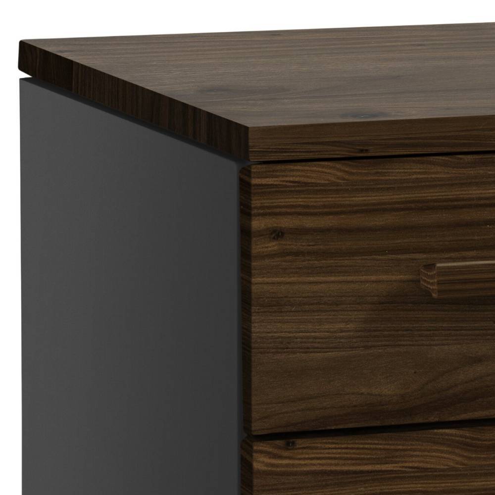 Schlafzimmer Kommode Agadir in Nussbaumfarben und Anthrazit