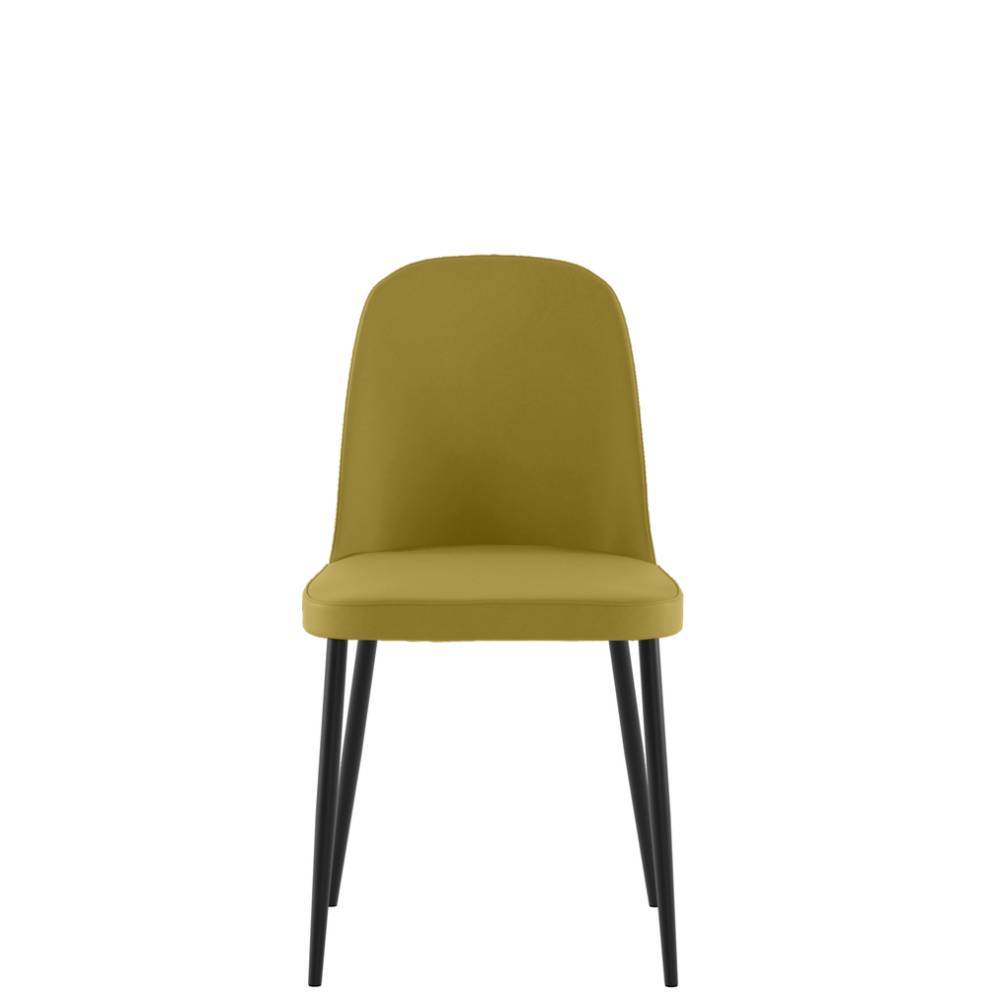 Stuhl Küche Barero in Senfgelb aus Webstoff (4er Set)