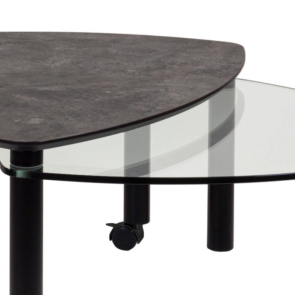 Sofatisch Anela in Wankelform - Steinoptik