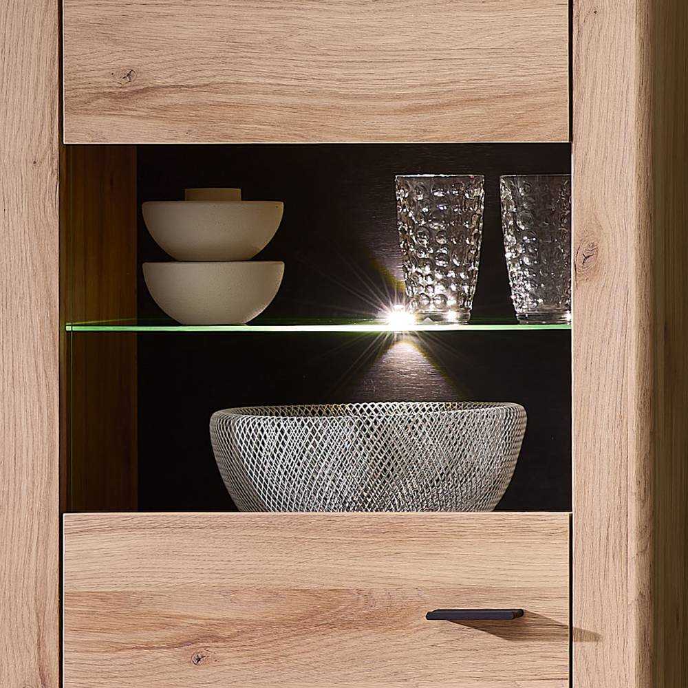 Esszimmervitrine Helias mit LED Beleuchtung und Glastür