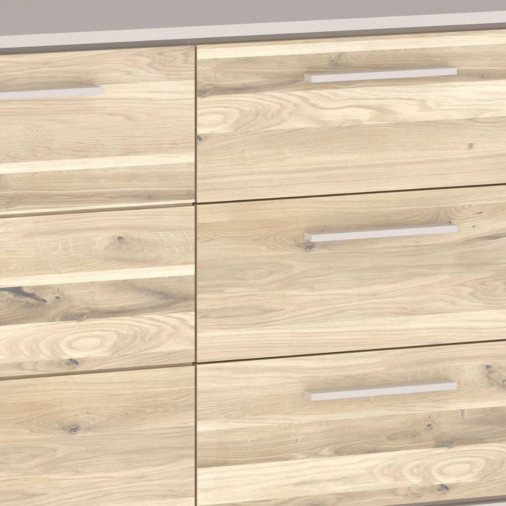 Sideboard Fortlanda in Eiche Bianco und Kreideweiß