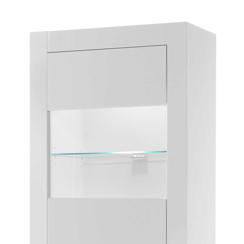 Wohnzimmervitrine Triango in Weiß Hochglanz 65 cm breit