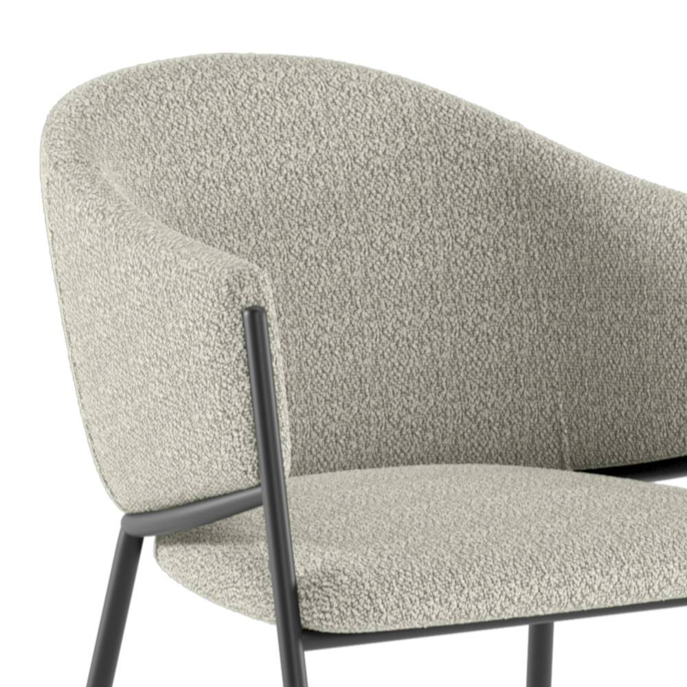 Polsterstuhl Esszimmer Aury mit Armlehnen aus Boucle Stoff (2er Set)