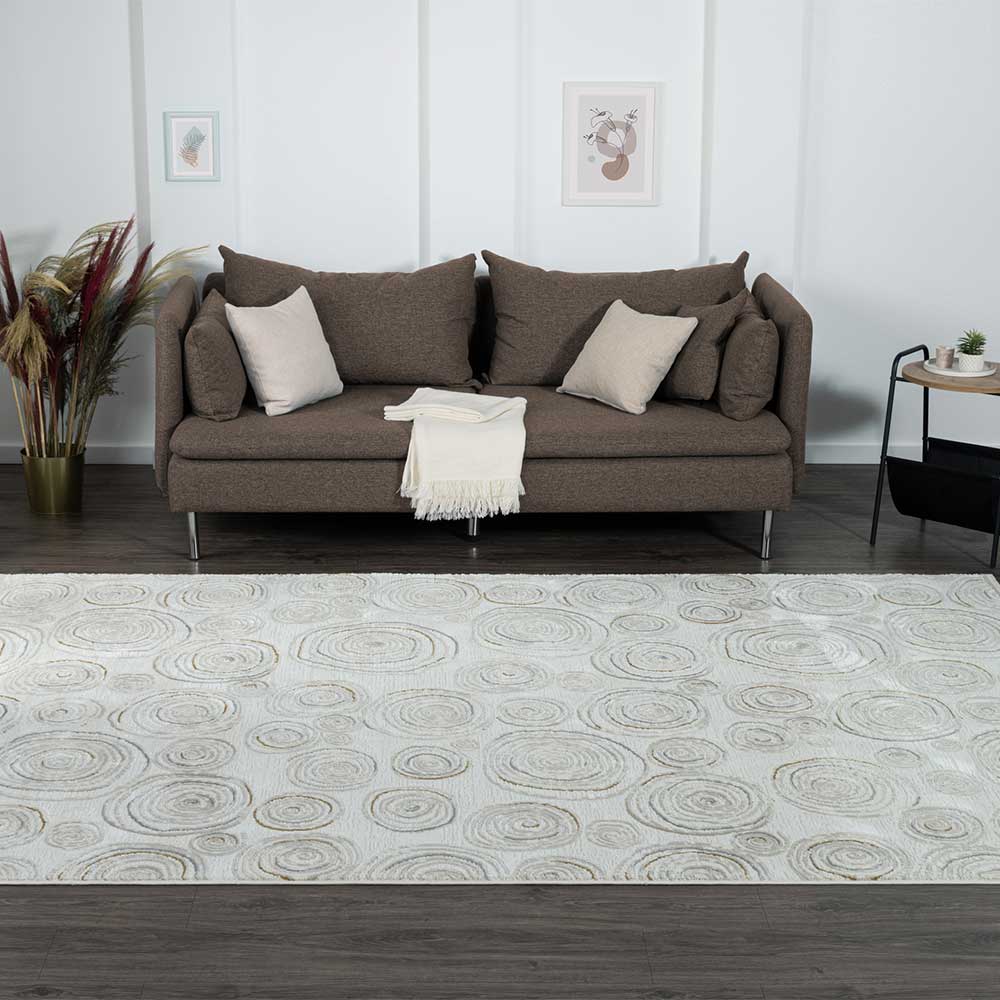 Moderner Struktur Teppich Vernazza in Cremefarben und Beige