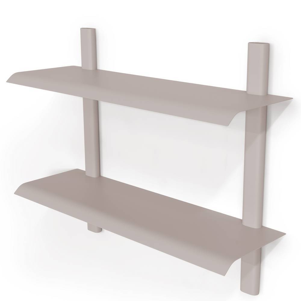 Metall Hängeregal Anizia in Taupe pulverbeschichtet