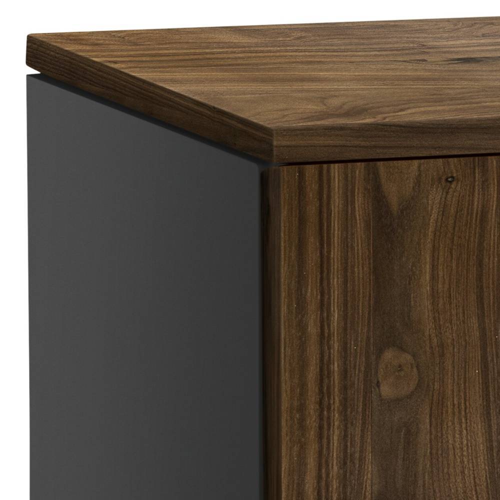 Schrank Pletta in Anthrazit und Nussbaumfarben