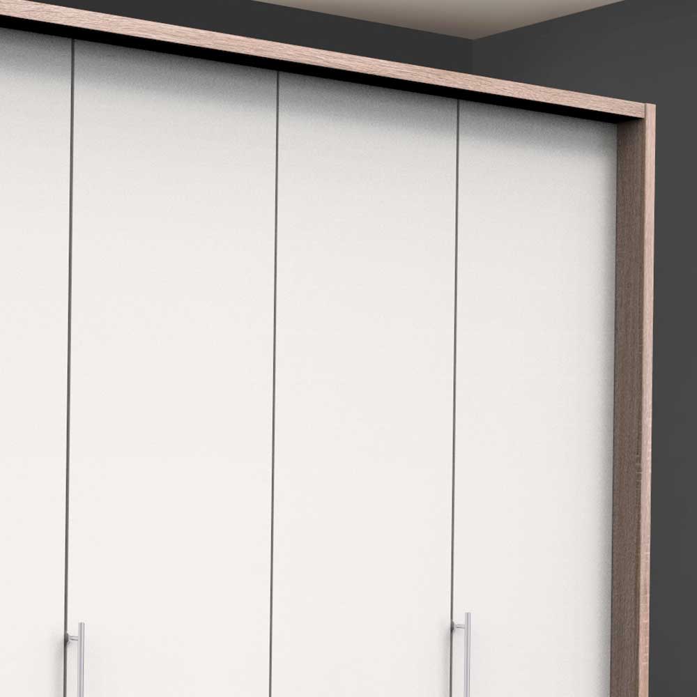 Moderner Schlafzimmerkleiderschrank Lolyana mit Falttüren und sechs Schubladen