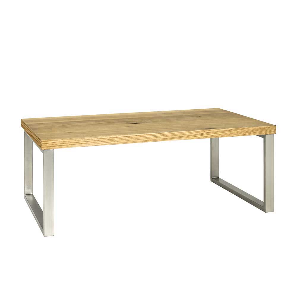 Couchtisch Maraga mit Eiche Funier und Stahl