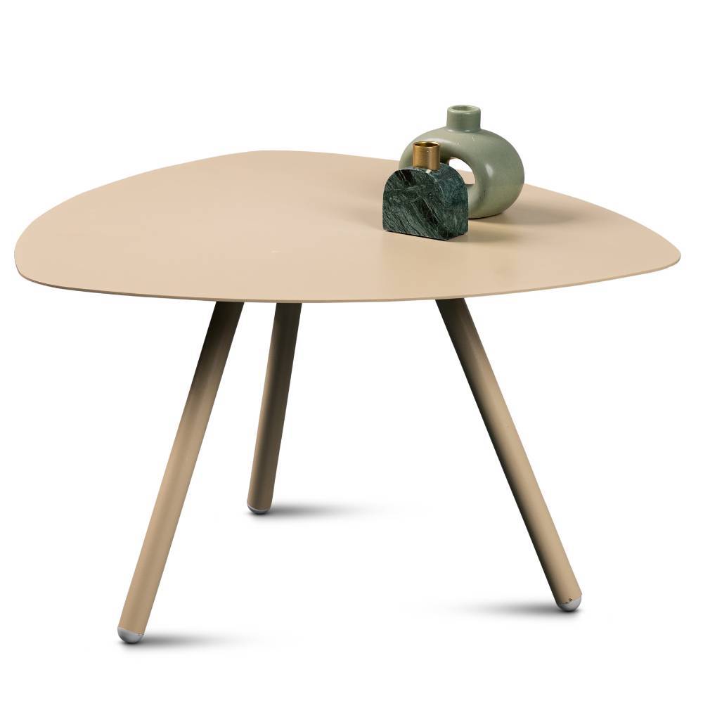 Beistelltisch Sofa Clarford in Cremeweiß aus Metall