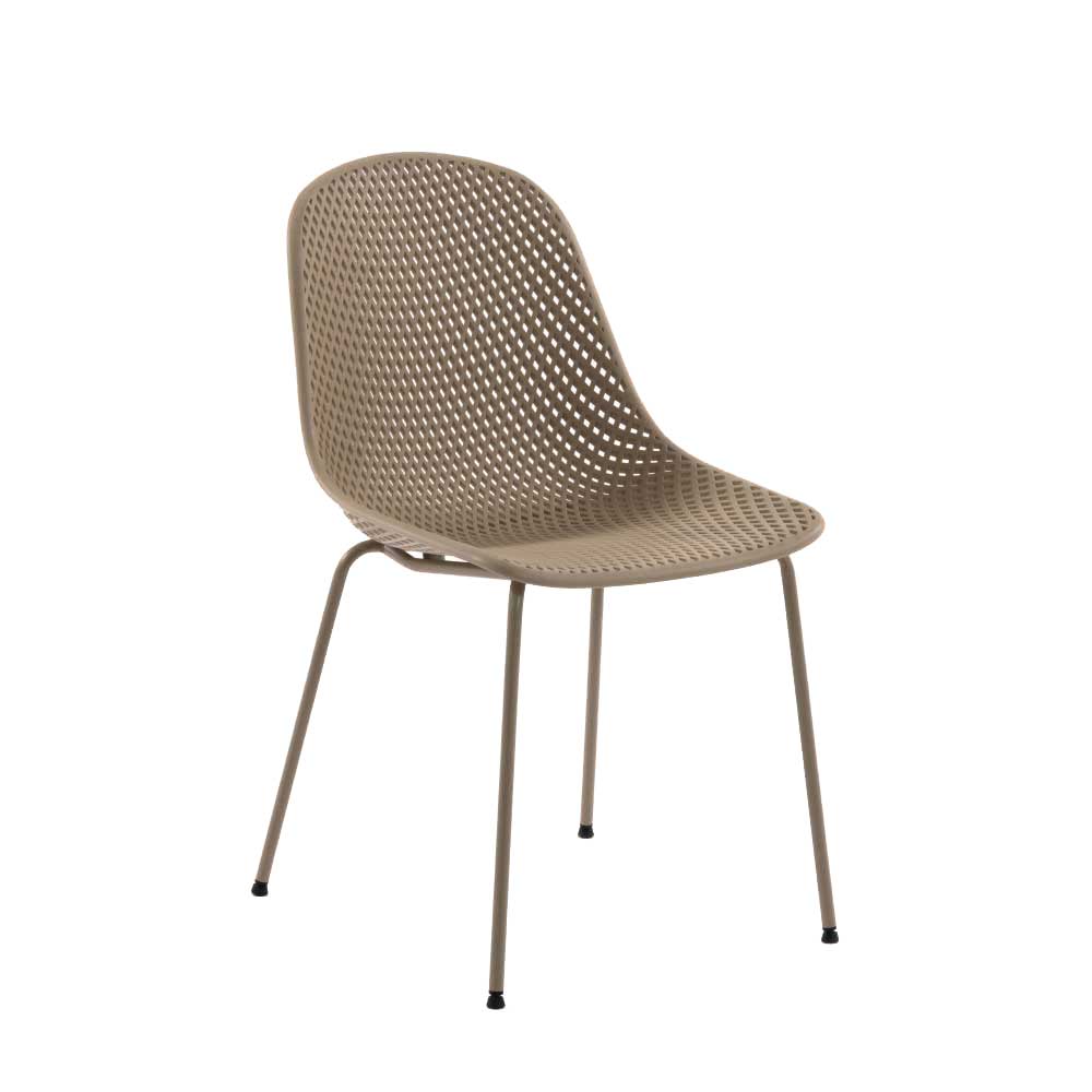 Esszimmerstühle Ratisha in Beige mit Metallgestell (4er Set)