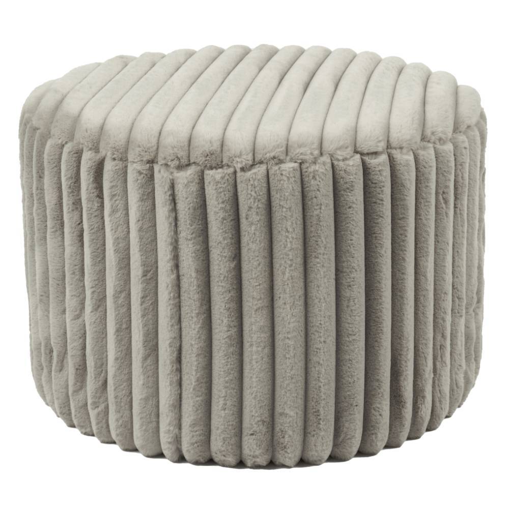 Polsterhocker Corcondra in Hellgrau im Skandi Design