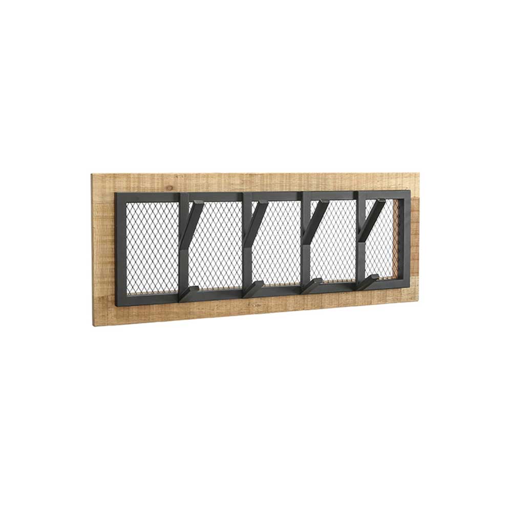 Hängende Garderobe Arhus aus Mangobaum Massivholz und Metall 75 cm breit
