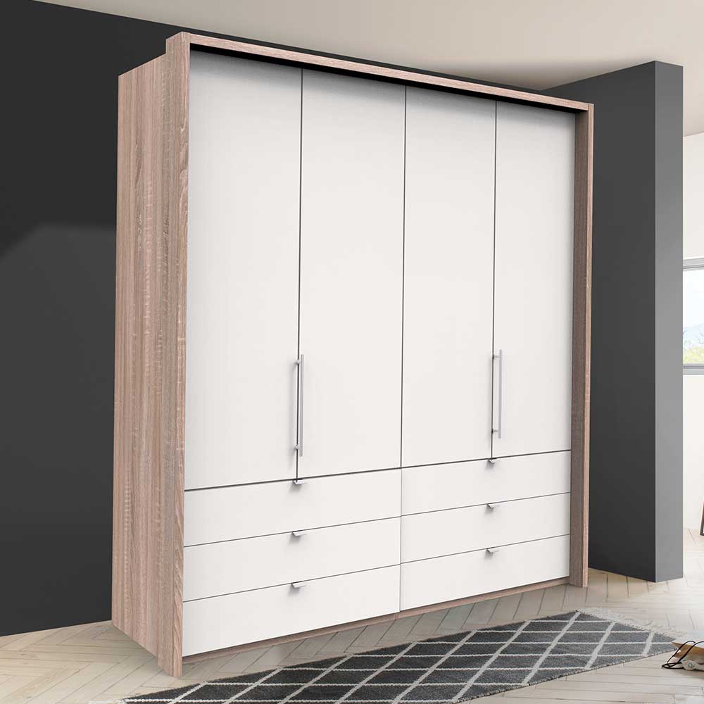 Schlafzimmerkleiderschrank Lolyana mit sechs Schubladen in modernem Design