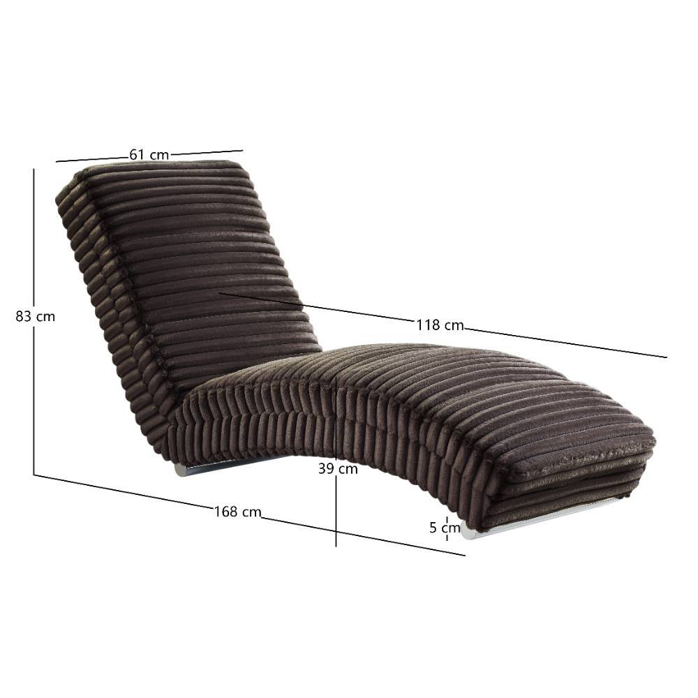Relaxliege Euphonia aus Cord in Schwarzgrau